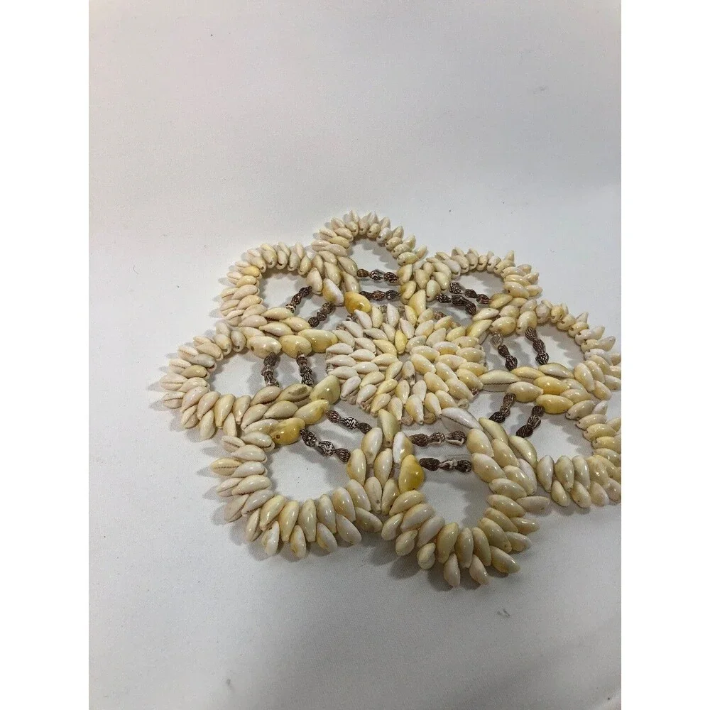 Vintage Glossy Conch Sea Shell Trivets 9 1/2